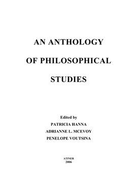 An Anthology of Philosophical Studies