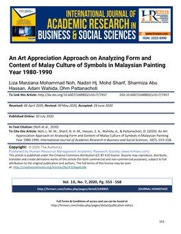 An Art Appreciation Approach on Analyzing Form and Content of Malay Culture of Symbols in Malaysian Painting Year 1980-1990