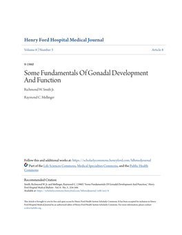 Some Fundamentals of Gonadal Development and Function Richmond W