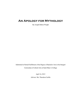 An Apology for Mythology