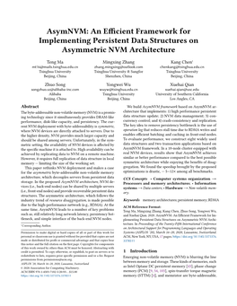 An Efficient Framework for Implementing Persistent Data Structures on Asymmetric NVM Architecture