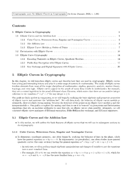 Contents 5 Elliptic Curves in Cryptography