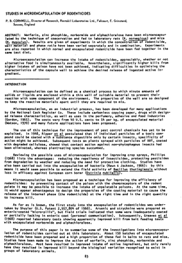 Studies in Microencapsula Tion of Rodenticides