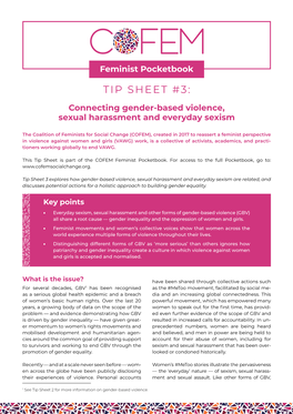 Connecting Gender-Based Violence, Sexual Harassment and Everyday Sexism