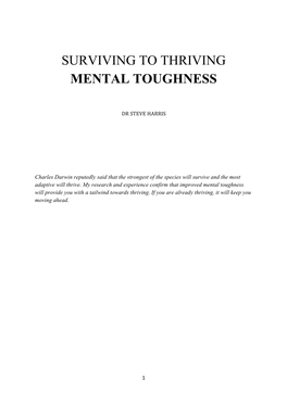 Surviving to Thriving Mental Toughness