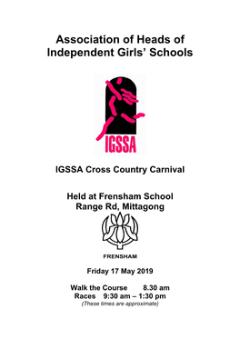 IGSSA Cross Country Carnival Held at Frensham School Range
