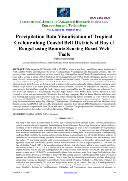 Precipitation Data Visualisation of Tropical Cyclone Along Coastal Belt