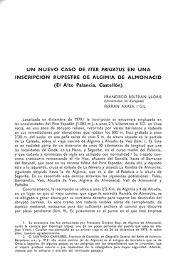 En Una Inscripción Rupestre De Algimia De Almonacid