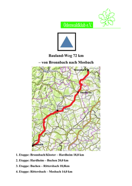 Bauland-Weg 72 Km – Von Bronnbach Nach Mosbach