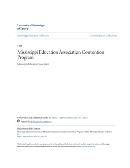 Mississippi Education Association Convention Program Mississippi Education Association