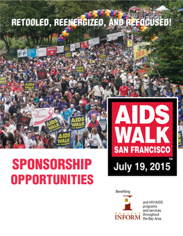 SPONSORSHIP July 19, 2015 OPPORTUNITIES Benefiting