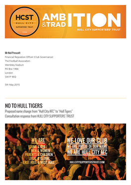 No to Hull Tigers