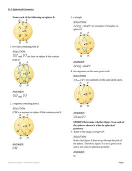 And Are Lines on Sphere B That Contain Point Q