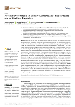 The Structure and Antioxidant Properties