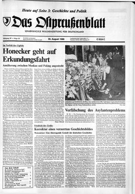 Honecker Geht Auf Erkundungsfahrt Annäherung Zwischen Moskau Und Peking Angestrebt