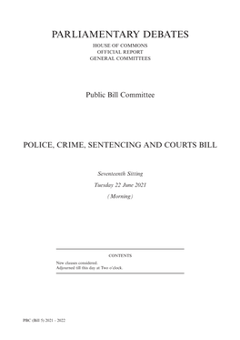 Police, Crime, Sentencing and Courts Bill