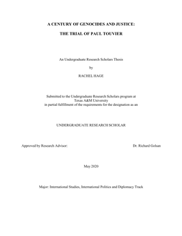 The Trial of Paul Touvier