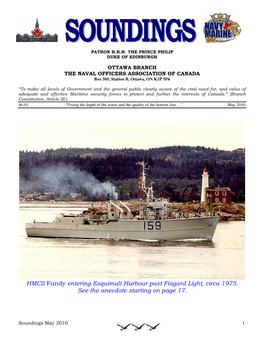 HMCS Fundy Entering Esquimalt Harbour Past Fisgard Light, Circa 1975. See the Anecdote Starting on Page 17