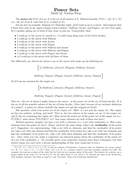 Power Sets Math 12, Veritas Prep