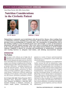 Nutrition Considerations in the Cirrhotic Patient