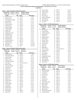 For Office Use Only License HY-TEK's MEET MANAGER 7.0 - 6:51 AM 3/13/2019 Page 1 2019 PV 14&U Junior Olympic Championships - 3/14/2019 to 3/17/2019 Psych Sheet