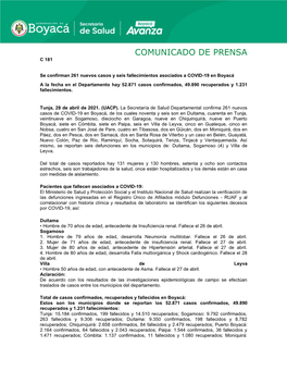 Comunicado De Prensa C 181