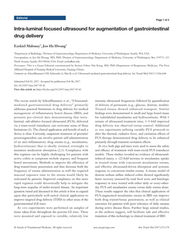 Intra-Luminal Focused Ultrasound for Augmentation of Gastrointestinal Drug Delivery