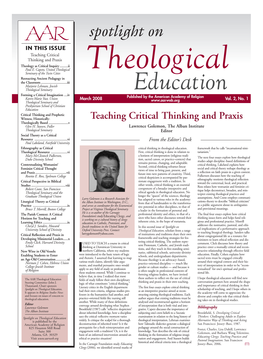 Teaching Critical Thinking and Praxis Theology As Critical Inquiry