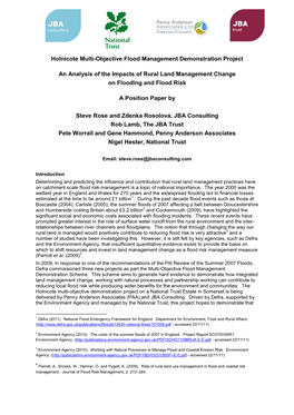 Holnicote Multi-Objective Flood Management Demonstration Project