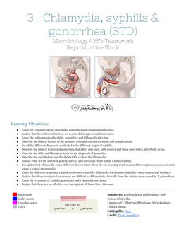 3- Chlamydia, Syphilis & Gonorrhea (STD)