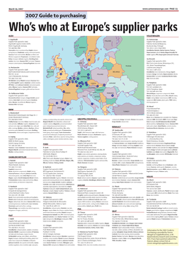 Who's Who at Europe's Supplier Parks