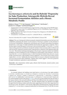 Interspecific Hybrids Reveal Increased Fermentation