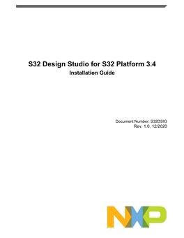 S32 Design Studio for S32 Platform 3.4 Installation Guide