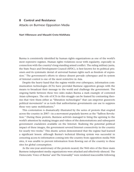 Chapter 8, Control and Resistance, Attacks on Burmese Opposition Media