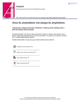 Once AL Amyloidosis: Not Always AL Amyloidosis