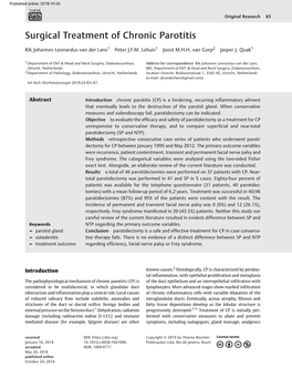 Surgical Treatment of Chronic Parotitis