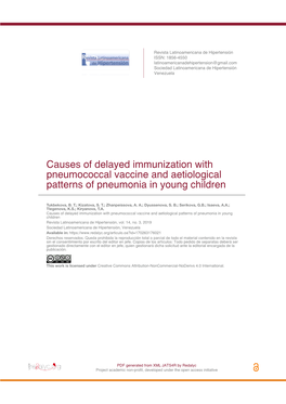 Causes of Delayed Immunization with Pneumococcal Vaccine and Aetiological Patterns of Pneumonia in Young Children