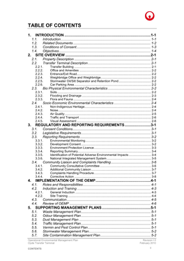 Table of Contents