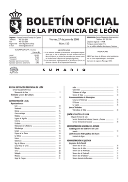 Boletín Oficial De La Provincia De León