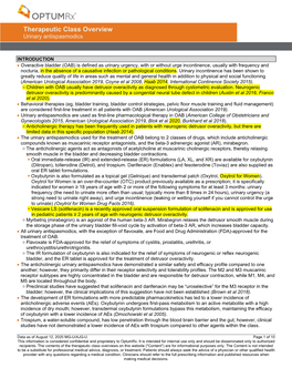 Urinary Antispasmodics TCO 02.2018