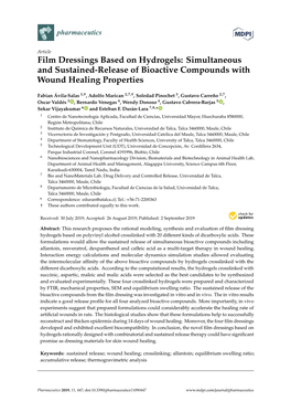 Film Dressings Based on Hydrogels: Simultaneous and Sustained-Release of Bioactive Compounds with Wound Healing Properties