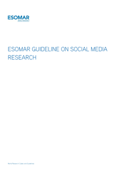 Esomar Guideline on Social Media Research