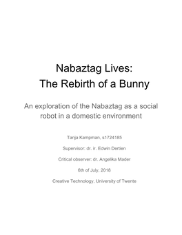 Nabaztag Lives: the Rebirth of a Bunny