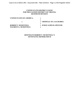 United States District Court for the Eastern District of Virginia Richmond Division