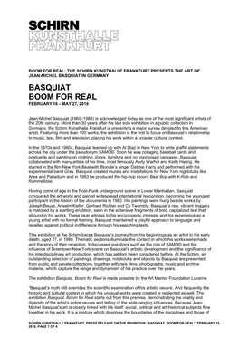 Schirn Presse Basquiat Boom for Real En