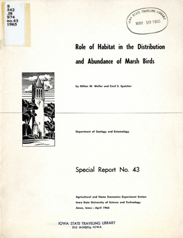 Role of Habitat in the Distribution and Abundance of Marsh Birds