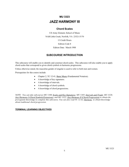 Jazz Harmony Iii