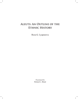 Aleuts: an Outline of the Ethnic History