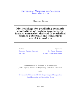 Methodology for Predicting Semantic Annotations of Protein Sequences by Feature Extraction Derived of Statistical Contact Potentials and Continuous Wavelet Transform