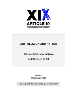 Art, Religion and Hatred